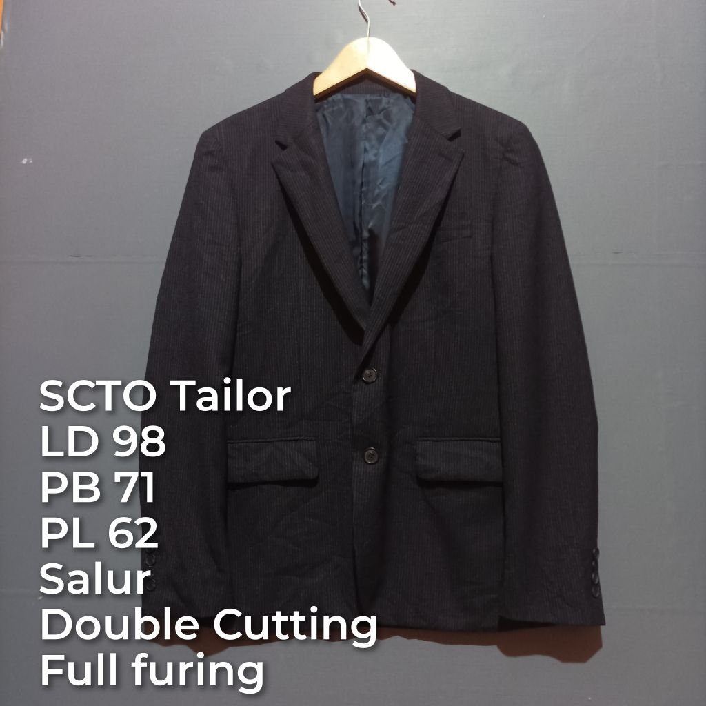 Jas Pria Dewasa Warna Dark Navy Bekas Pakai Size L | Jas Second