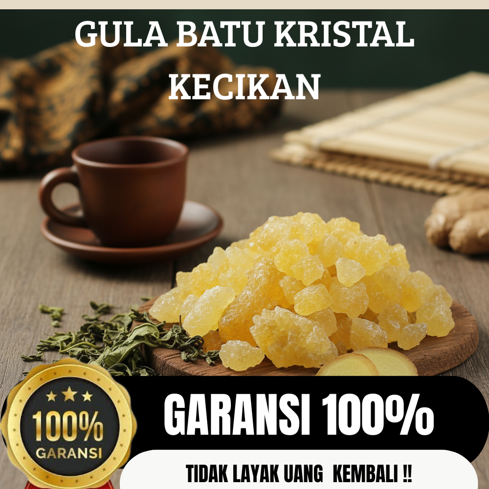 Gula Batu Kuning Asli 1kg - Gula Batu Kristal Tradisional Premium Bersih & Alami Untuk Teh, Kopi