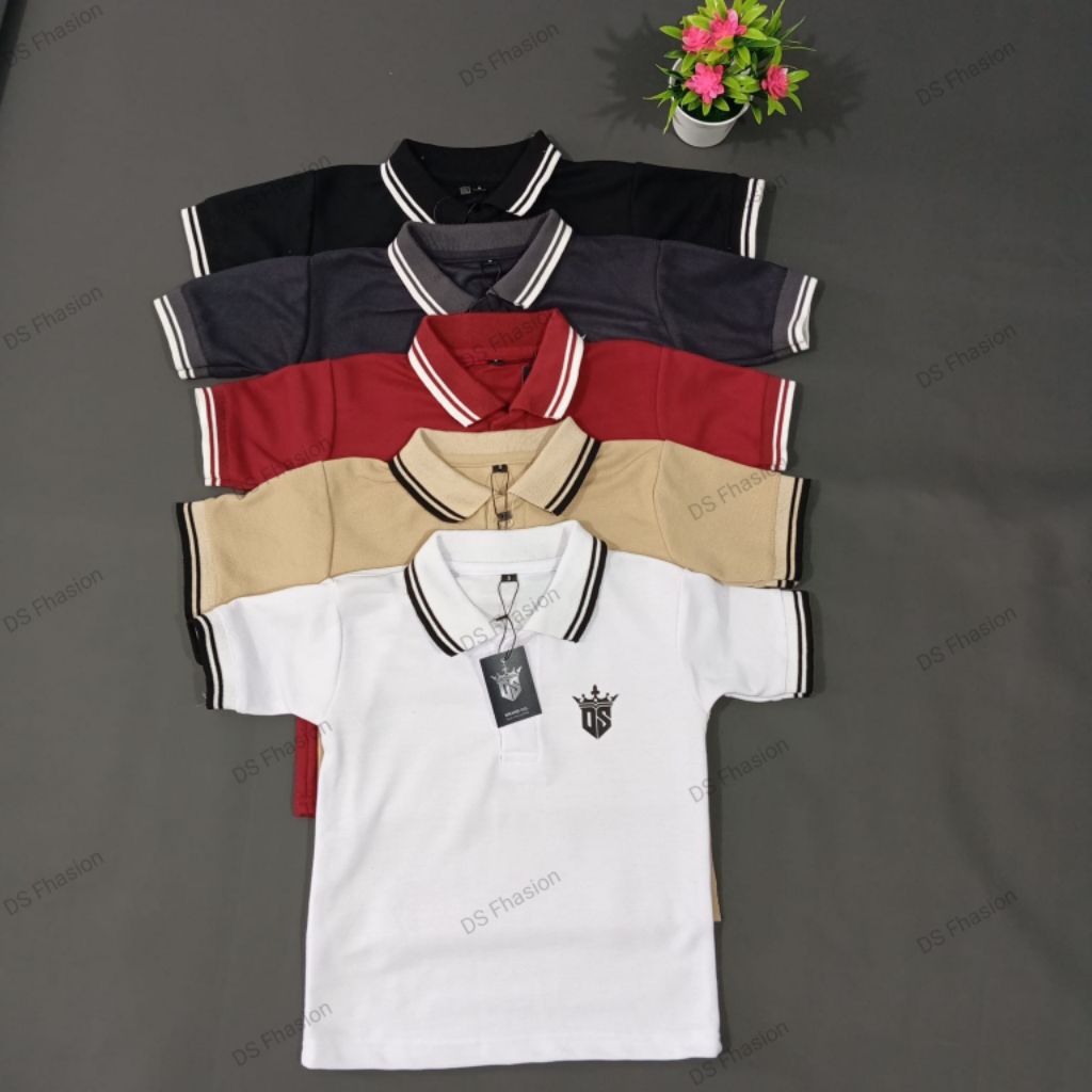 3pcs baju anak 1-13thn kaos polo anak shirt kerah bahan Lacoste