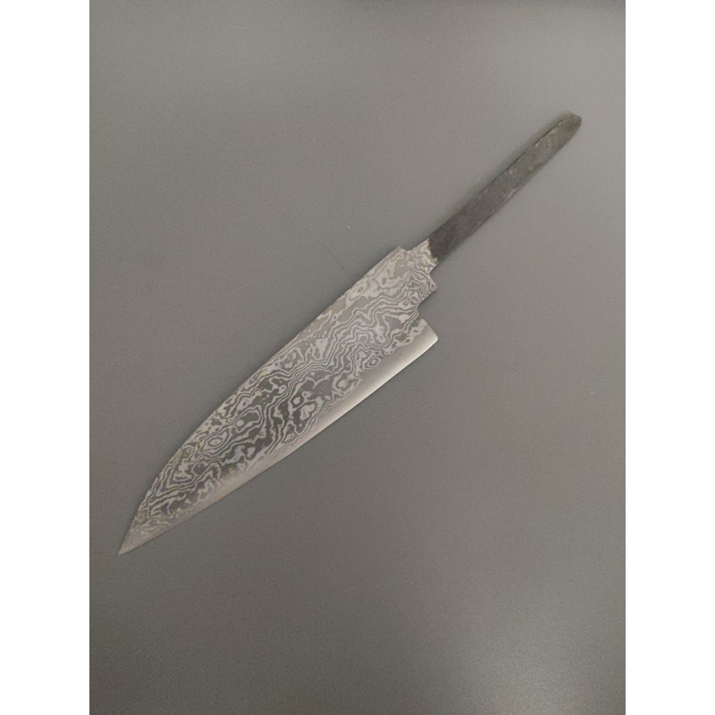 Pisau Dapur Pamor Damaskus 13,5 cm asli tempa lipat atau Balik Mipih