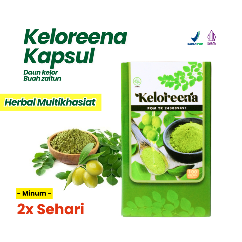 Kapsul KELOREENA Original 100% Herbal Daun Kelor Asli Kelorena