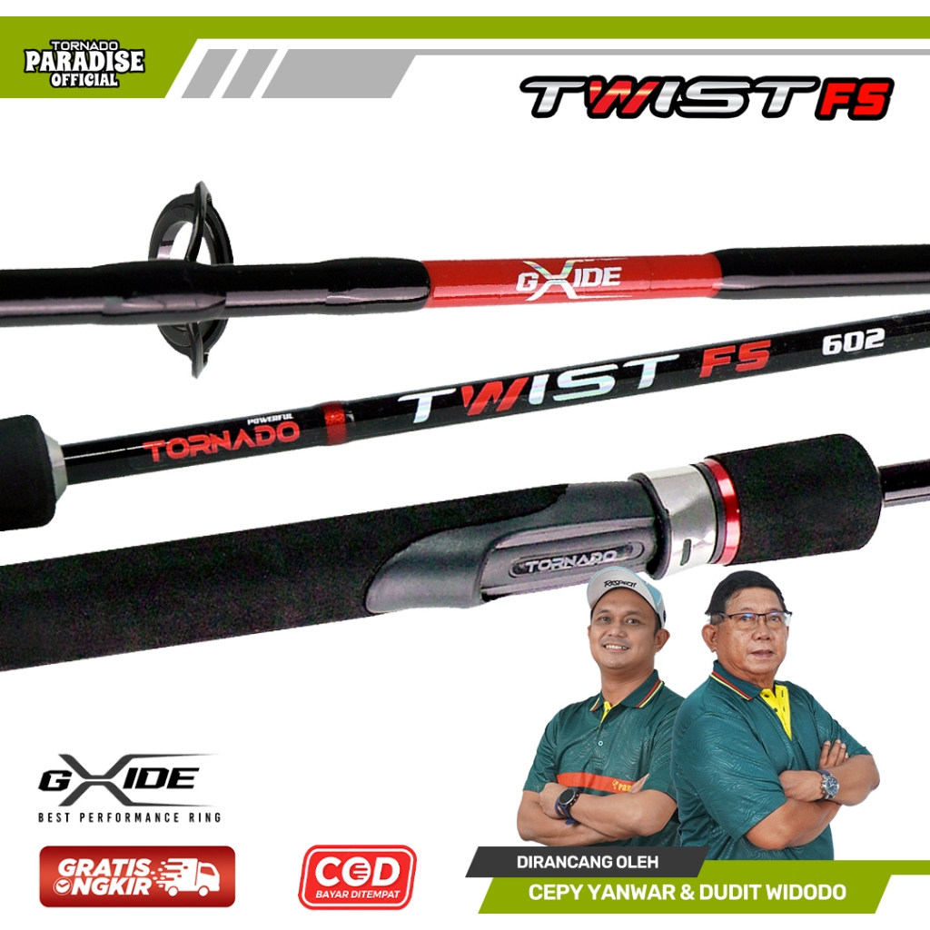 Tornado Twist FS - Joran Fiber Solid Lentur & Kuat | X-Guide Original | 150–210CM Joran Pancing kuat
