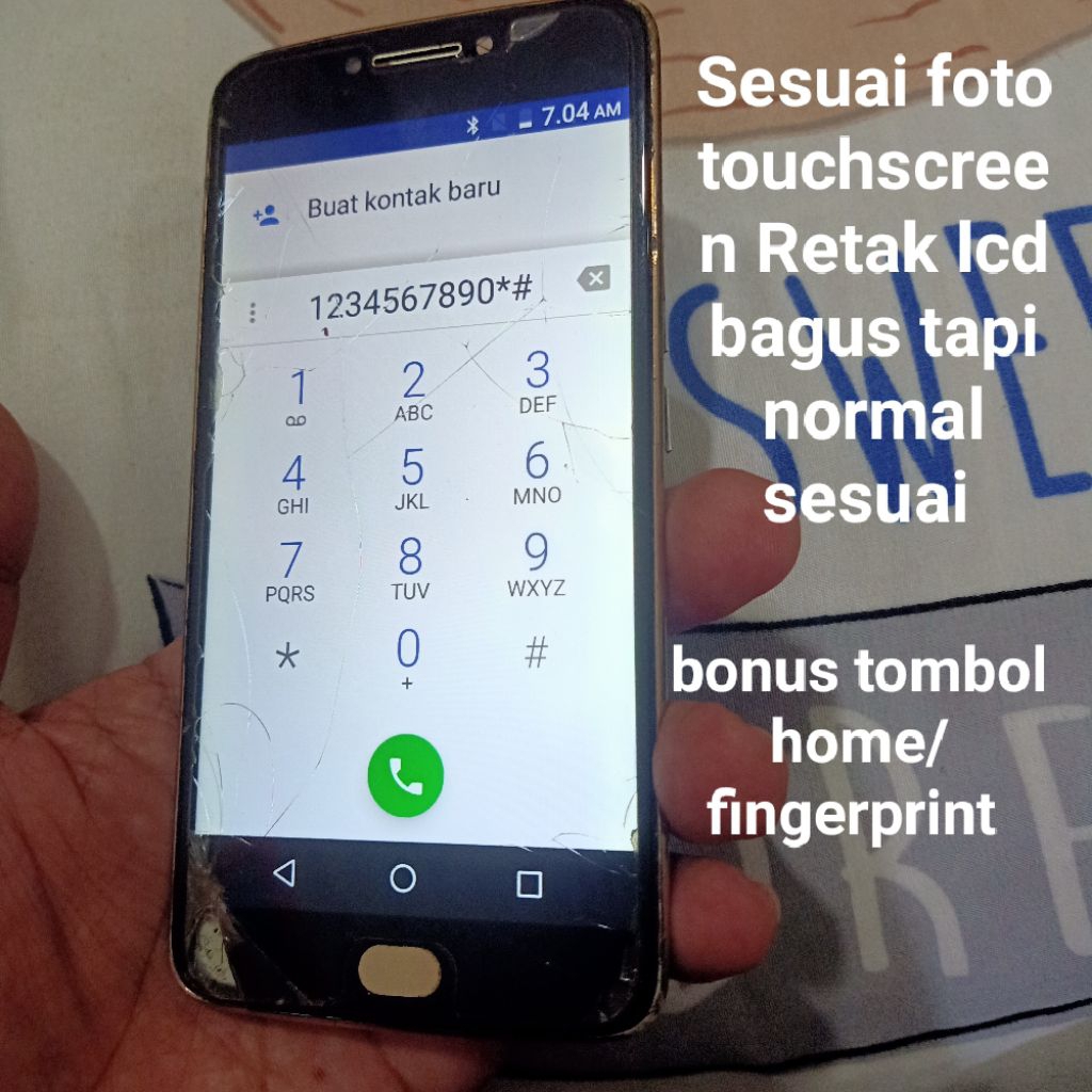 Lcd Touchscreen Moto E4 Plus bekas Copotan Minus baca deskripsi di foto varian (Mesin komponen tidak