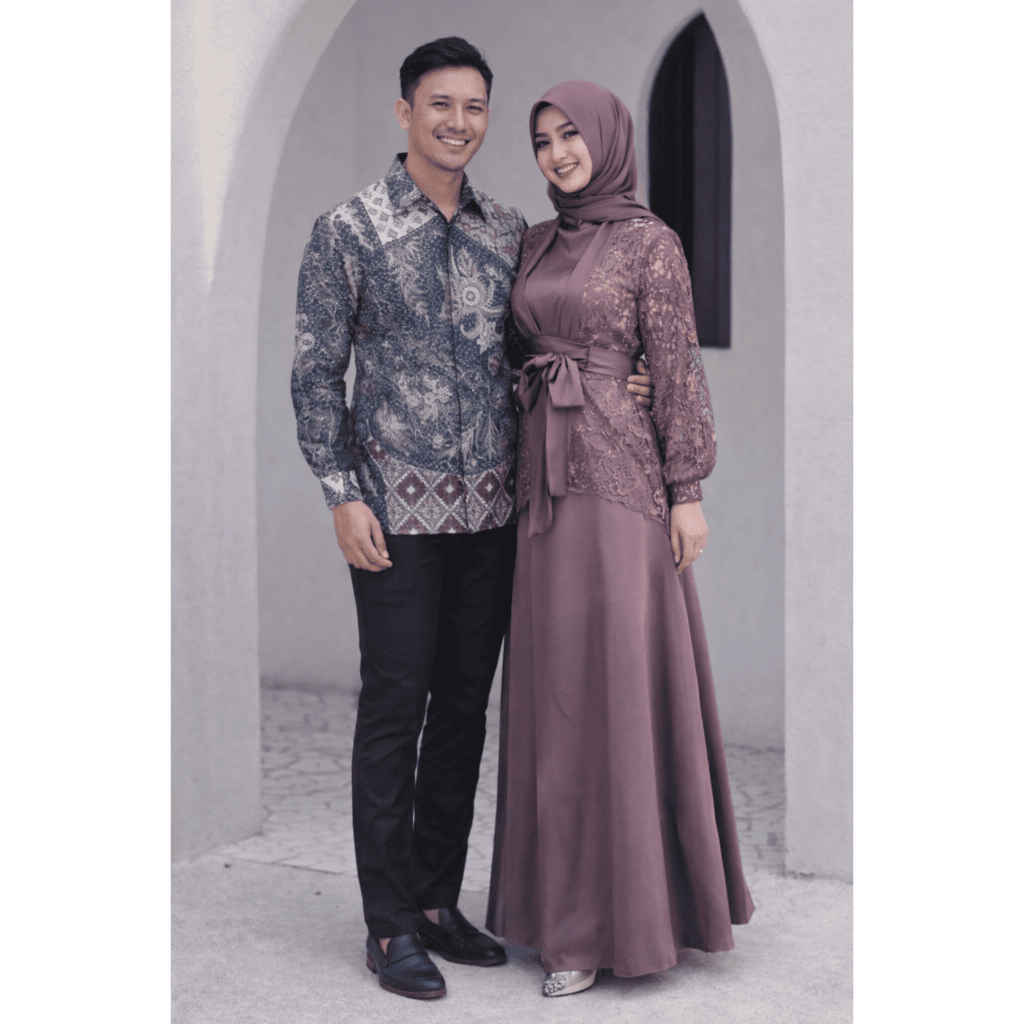 [NEW] Gamis Couple Wanita + Kemeja Pria | Baju Pasangan Muslim Modern Seragam Keluarga