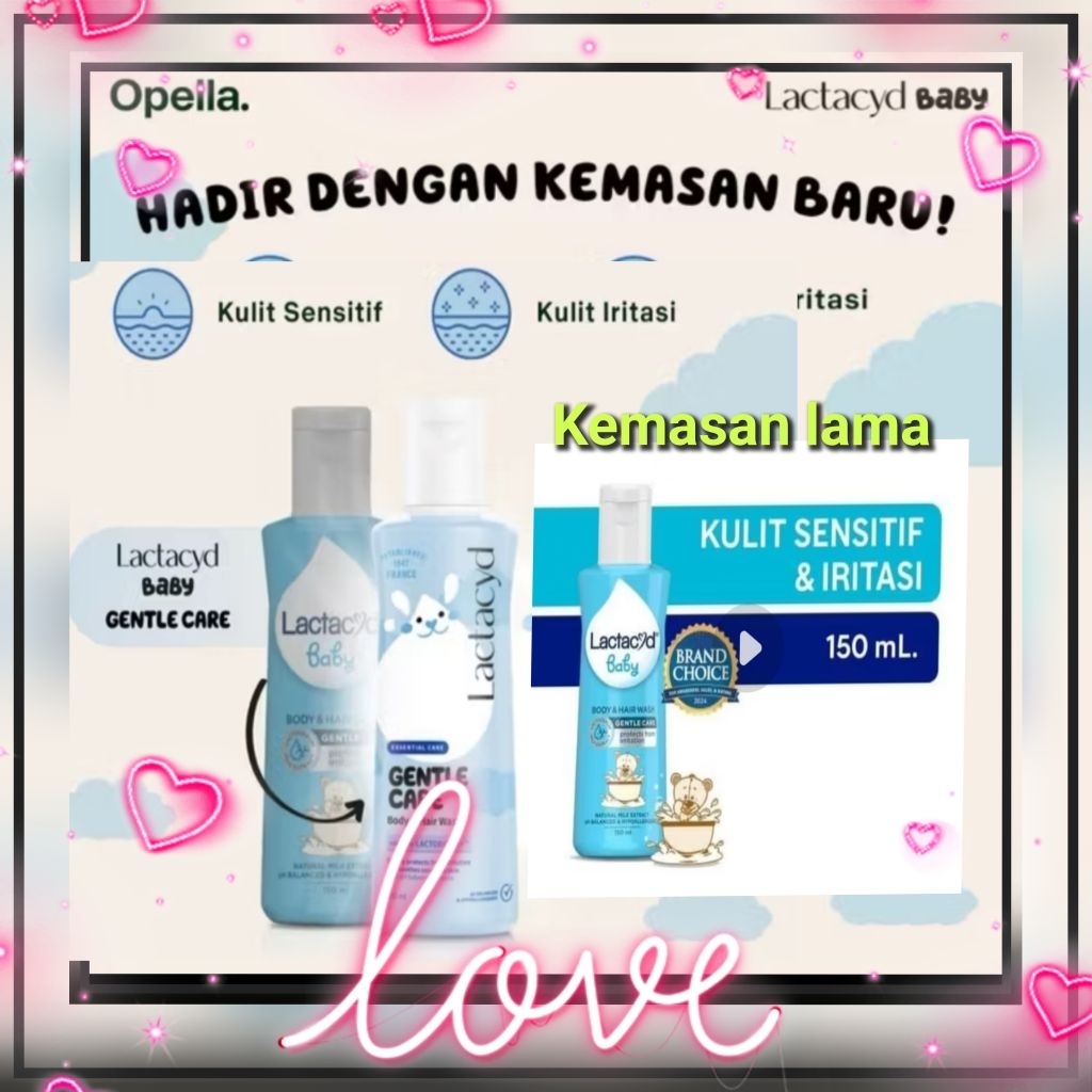 Lactacyd Baby Gentle Care & Milky 150ml (Lama & baru exp 2028) kemasan baru & lama