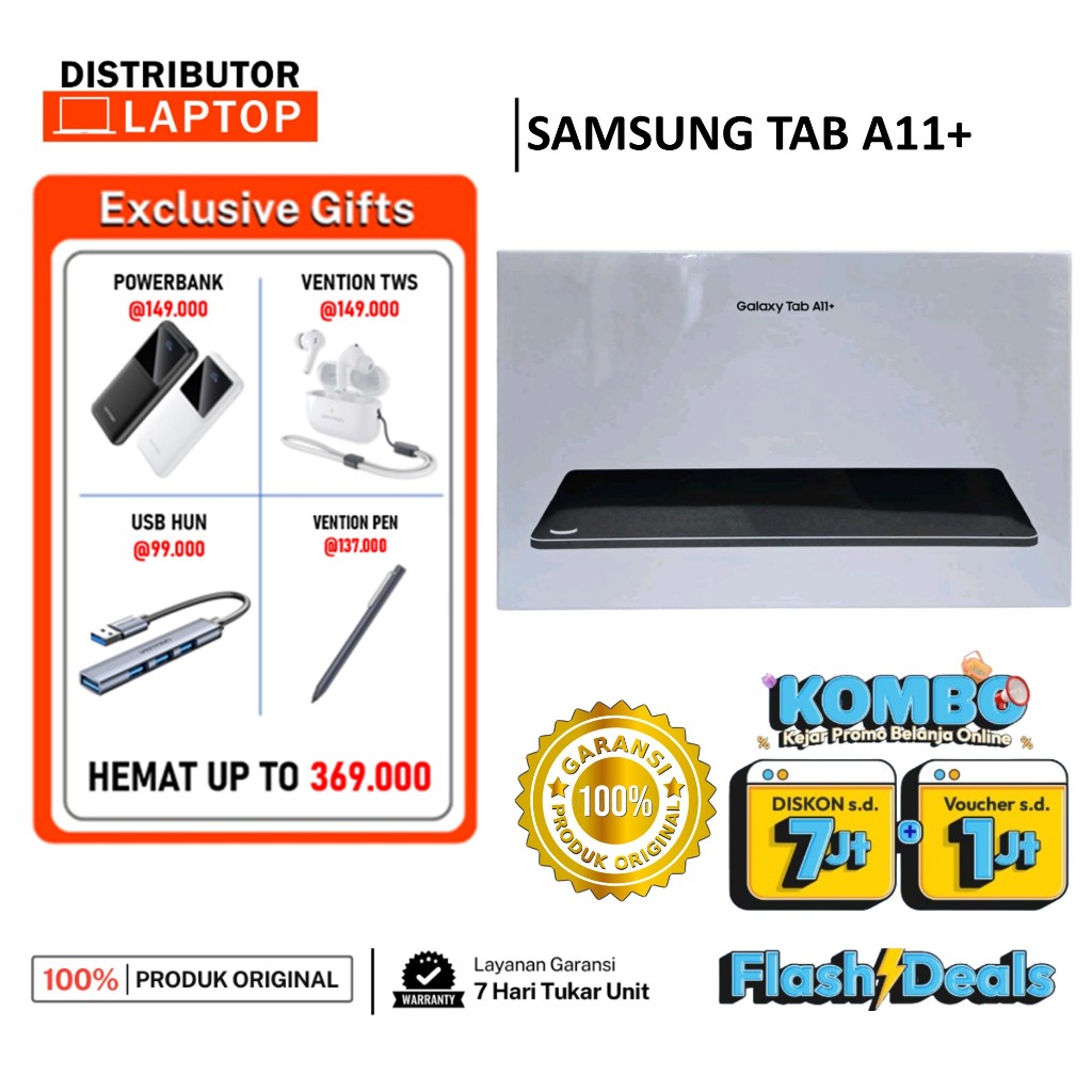 SAMSUNG GALAXY TAB A11+ 5G  A11 4G 6/128GB 4/64GB - GARANSI RESMI SEIN