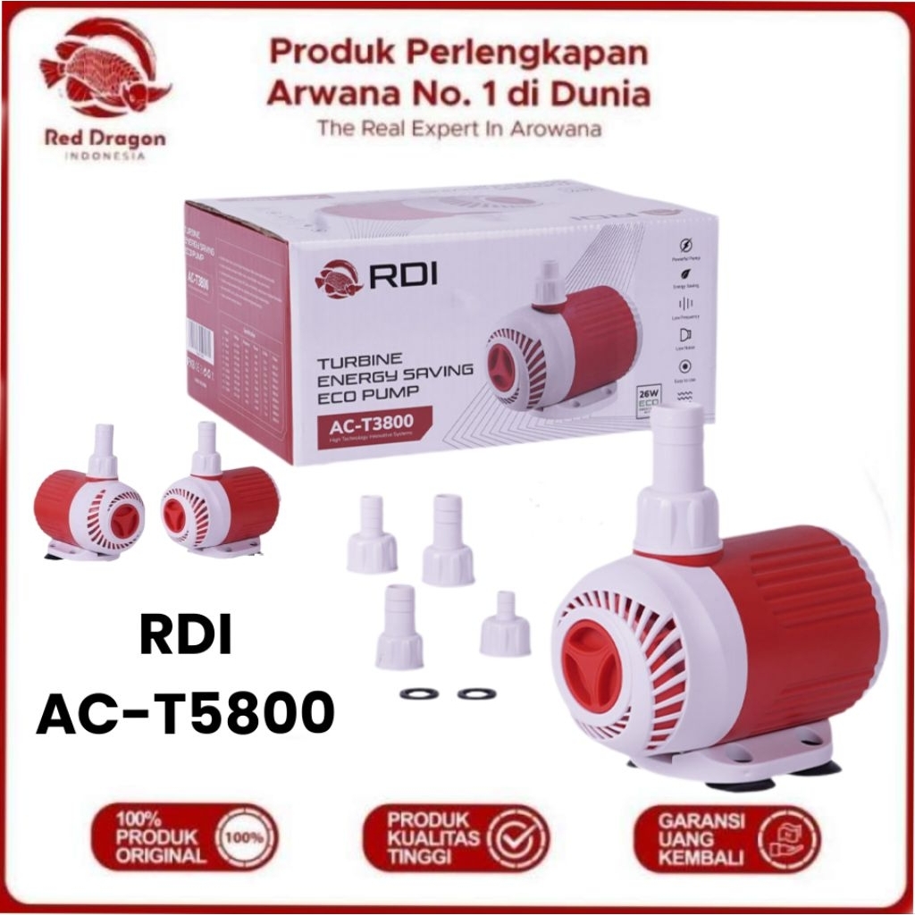 POMPA CELUP AIR KOLAM/AQUARIUM RDI ACT-5800 MESIN CELUP TENAGA BESAR LOW WATT