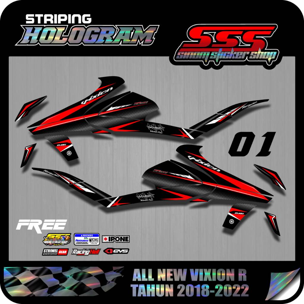 Stiker Striping Hologram Vixion R FZ155 v1 List Vixion R
