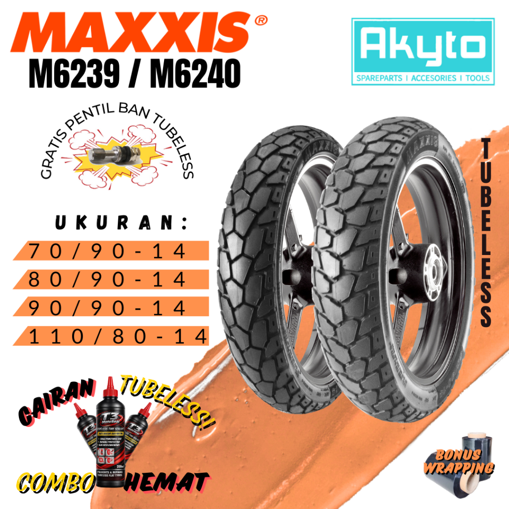 MAXXIS OFFROAD M6239 M6240 / BAN TUBELESS FREE PENTIL + WRAPPING / BAN MOTOR RING 14 ON OFF ROAD R14