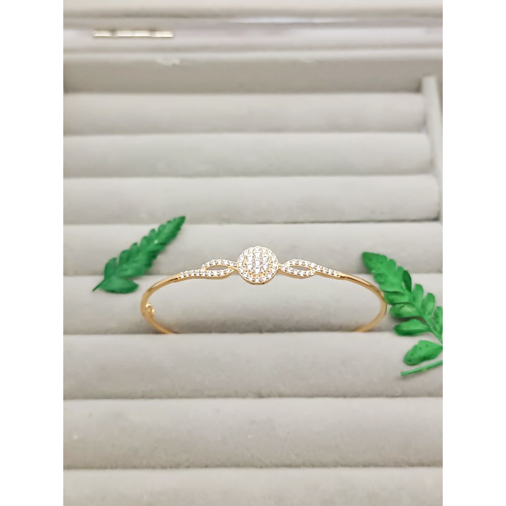 Gelang oval model bulat mp emas muda kadar 6k/300