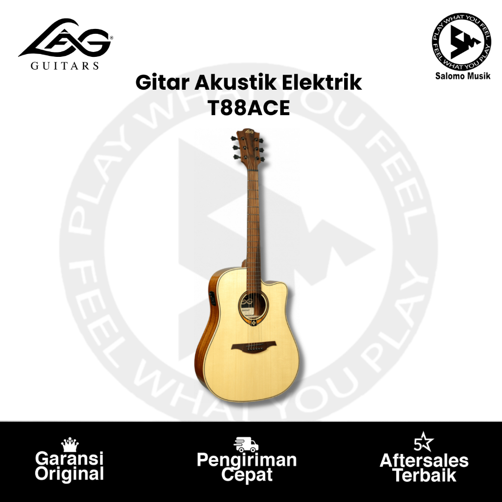 Gitar Akustik Elektrik Cutaway LAG T88ACE Original