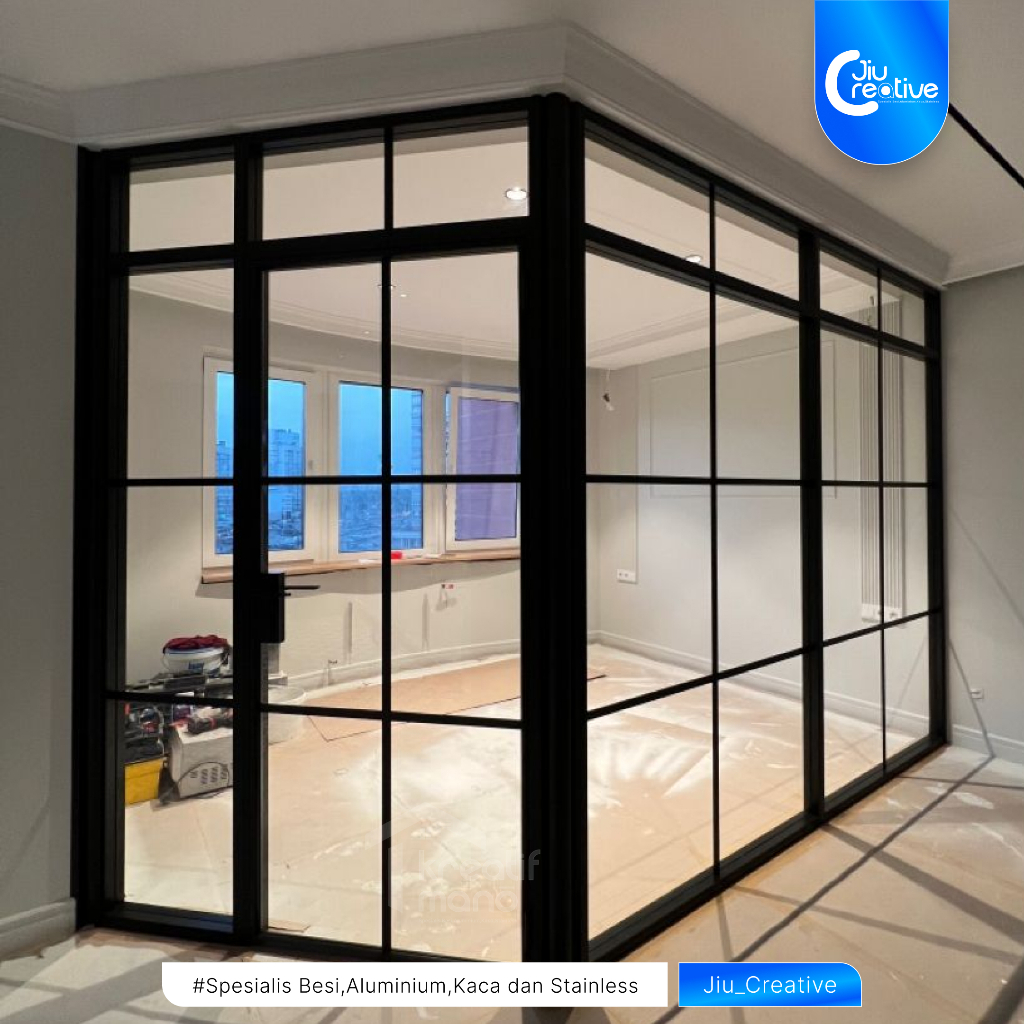 Partisi Pintu Swing & Sliding Aluminium Kaca List Ornamen Harga Ekonomis Bebas Pilih Model Solusi El