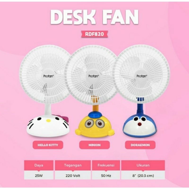 Kipas Angin Karakter 8 Inch Fan Kepala Putar Hyperlite