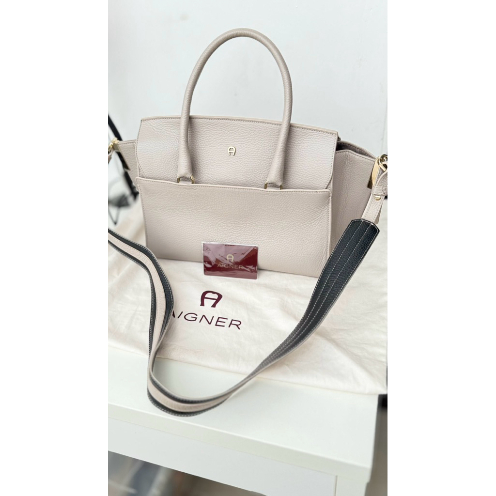 Tas Aigner Original Preloved Like New Fullset Selempang Wanita Branded Murah