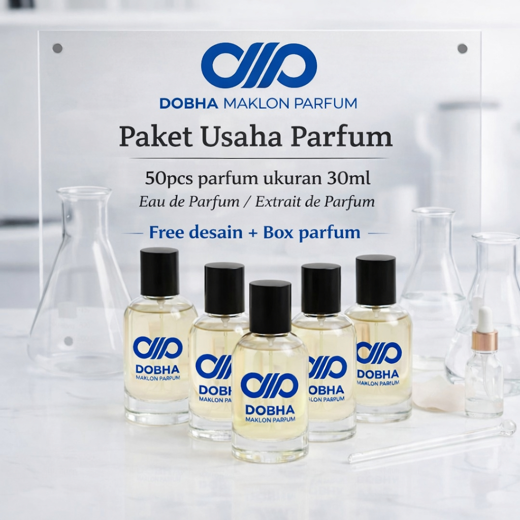 PAKET USAHA / MAKLON PARFUM DENGAN BRAND SENDIRI UKURAN 30ML (PAKET ISI 50 BOTOL) FREE DESAIN STIKER