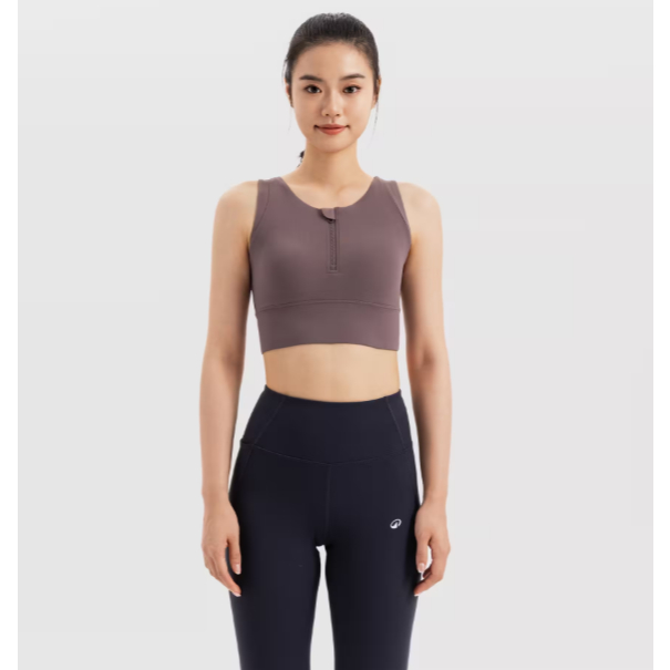 CN 920 Bra Crop Top Wanita Ritsleting Setengah Lembut Lentur