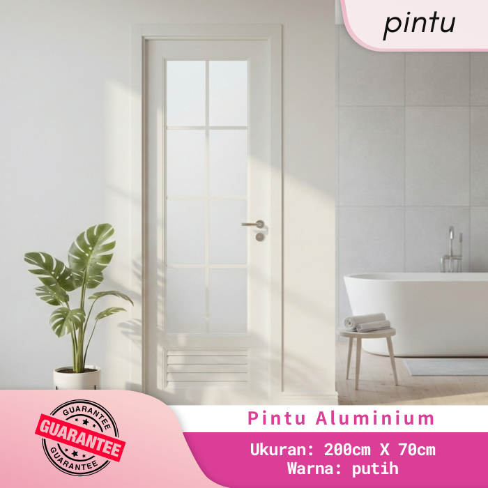 pintu kamar mandi UPVC / pintu upvc kaca putih