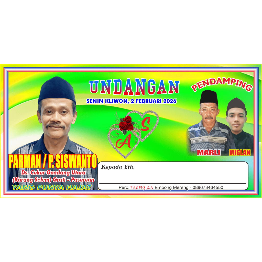 Undangan Teropan Cetak offset 1000 Lembar Kertas Ivory