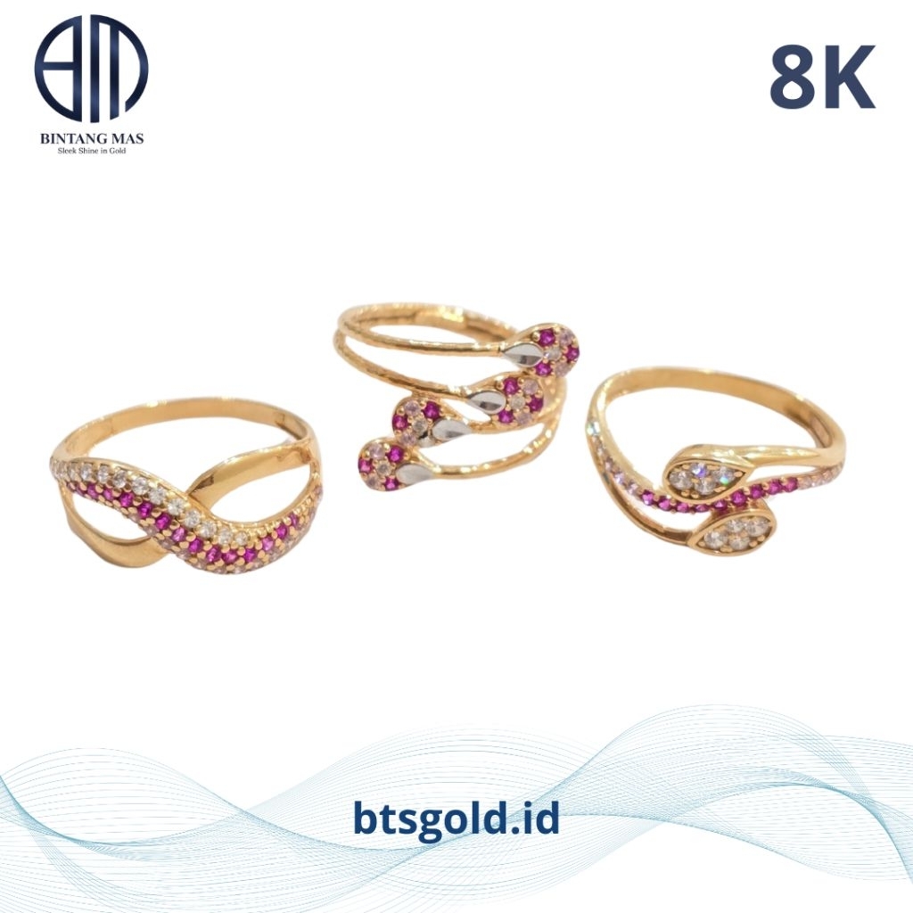 Cincin Emas Model Permata | 8K