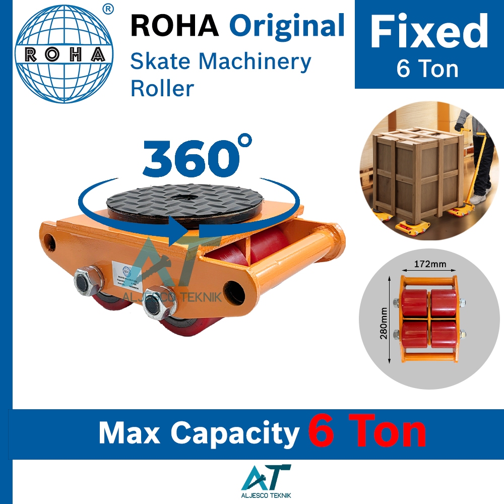 ROHA HEAVY DUTY ROLLER DOLLY SKATE 6 TON – ROLLER MACHINERY SKATE FIXED