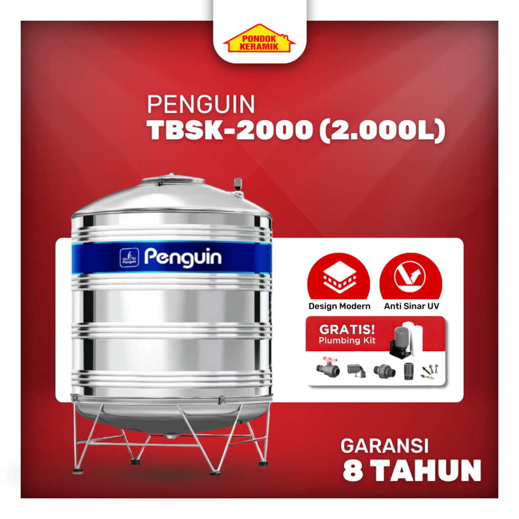 Penguin TBSK-2000 2000 Liter Stainless Steel Tank