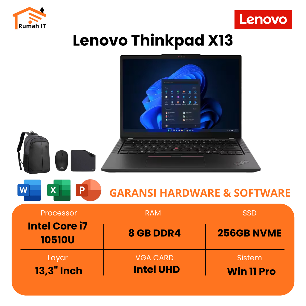 Thinkpad Lenovo X13 Intel i7-10510U 8GB 256GB SSD Grade A