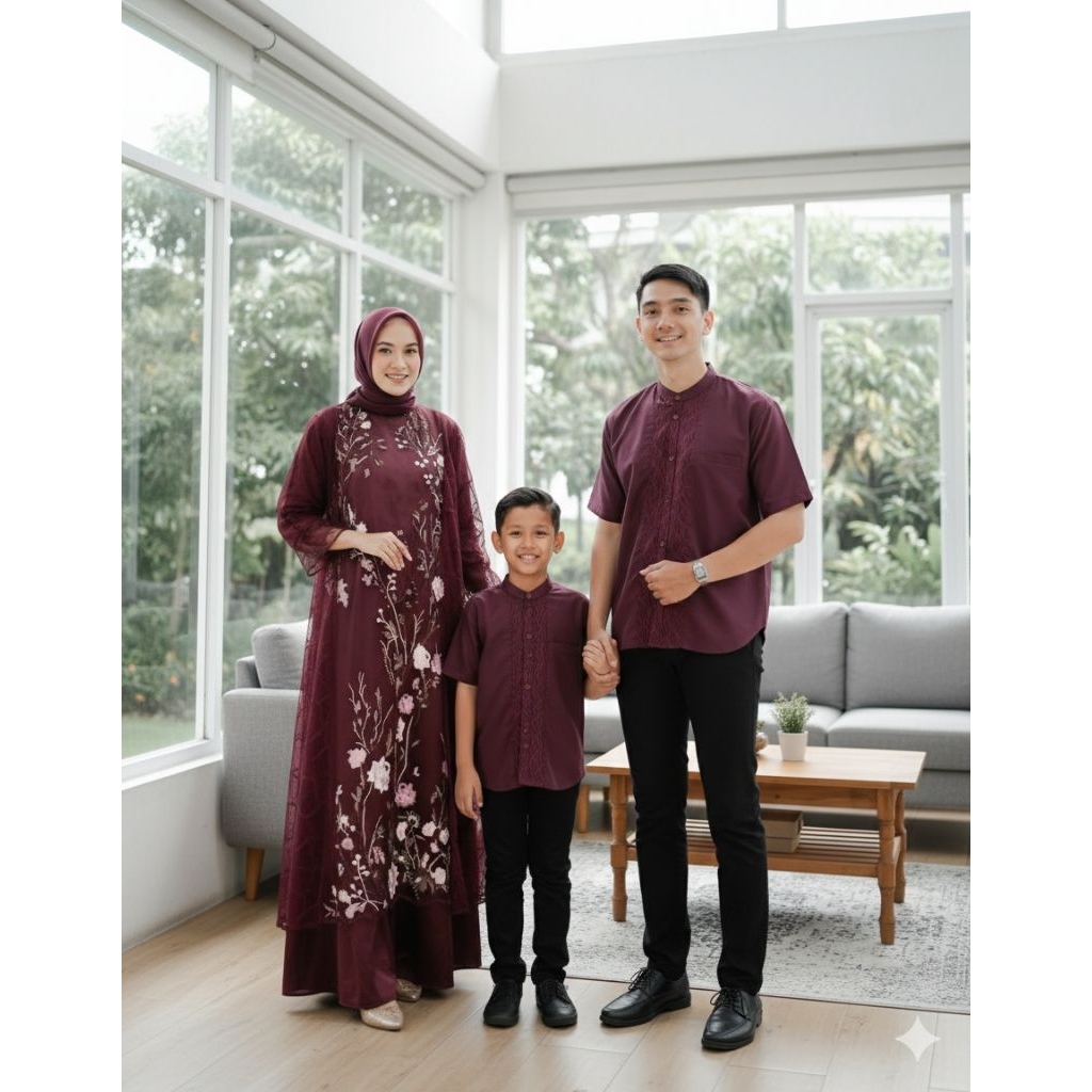 Free Hijab - ADA JUMBO Special Price ZEYA Dress Set ( Dress + Tunik Blouse Lace ) Dress Terbaru / Ga