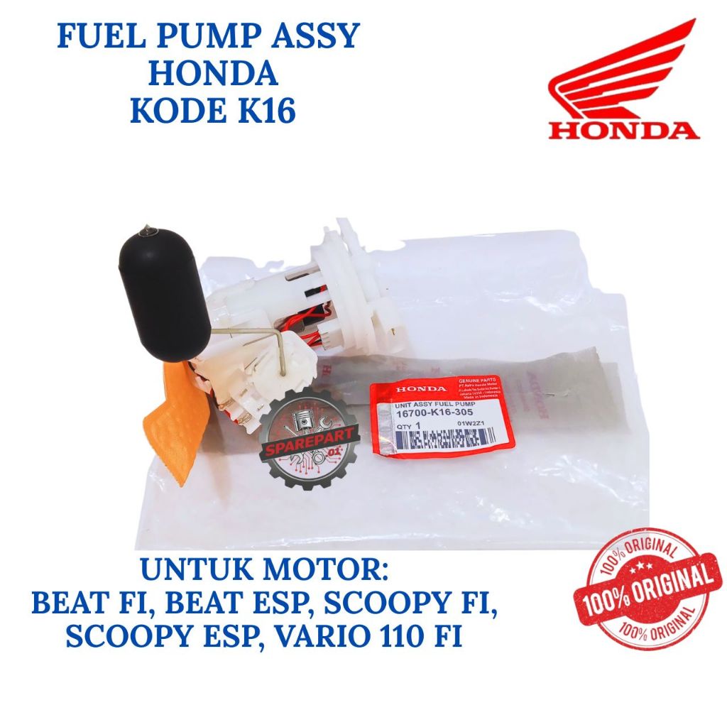 FUEL PUMP ASSY ORIGINAL  HONDA KODE K16 BEAT, FUEL PUMP ASSY BEAT FI, BEAT ESP, SCOOPY FI, SCOOPY ES
