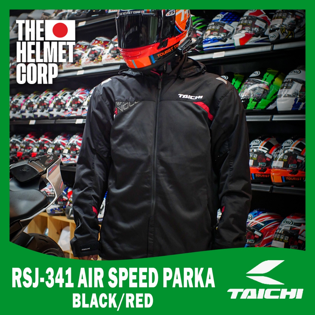 JACKET TAICHI RSJ-341 AIR SPEED PARKA BLACK RED RS TAICHI JACKET