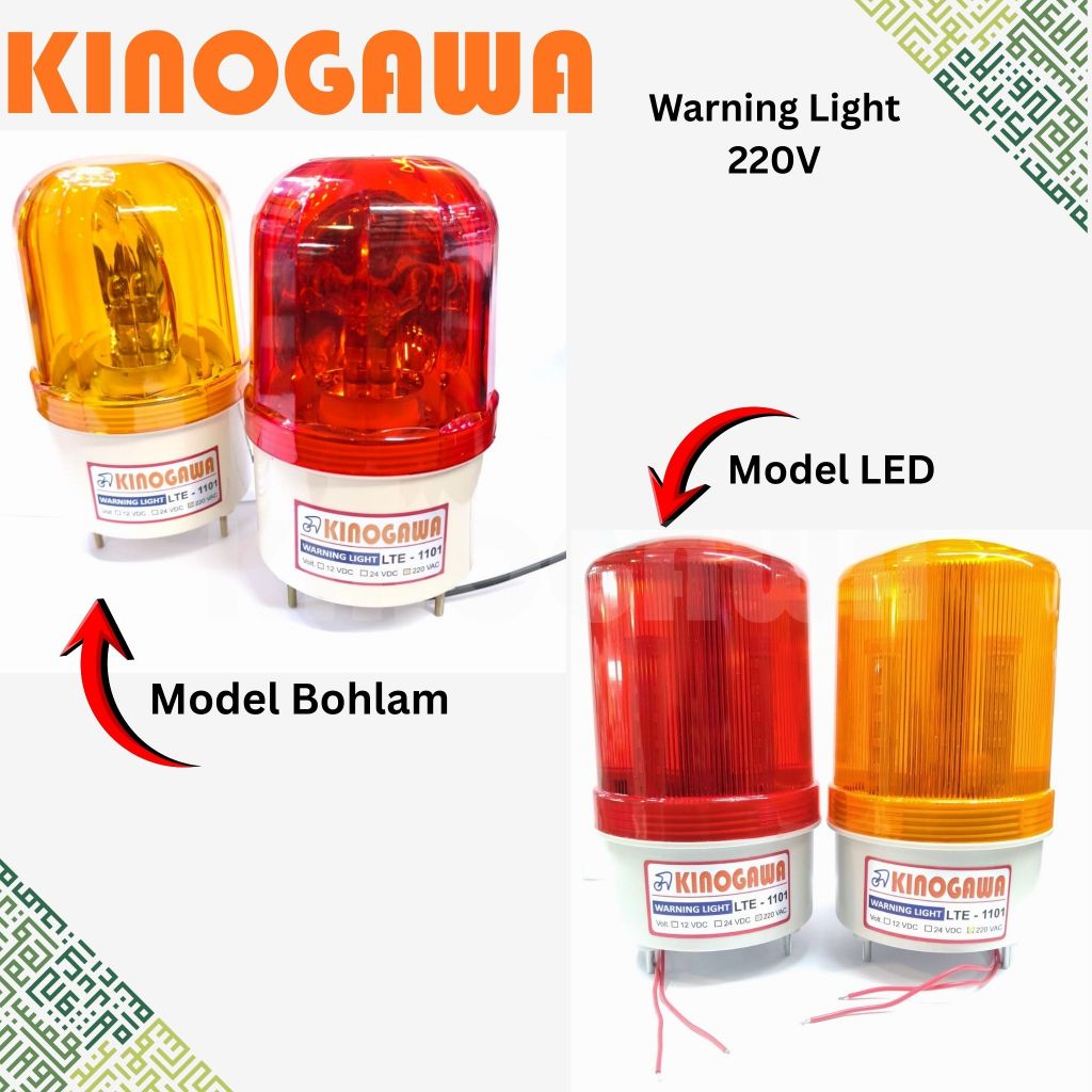 KINOGAWA LTE1101 Warning Light Rotary Lamp 220V 4inch Bohlam LED - Lampu Putar - Warning Light LTE11