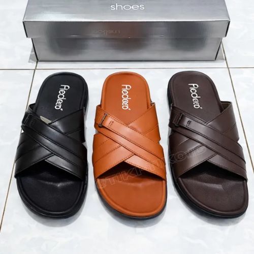 Fladeo Sandal Pria Wanita Fladeo Selop Kulit Sandal Kokop Pria Dewasa Sendal Cowok Keren Vral Terbar
