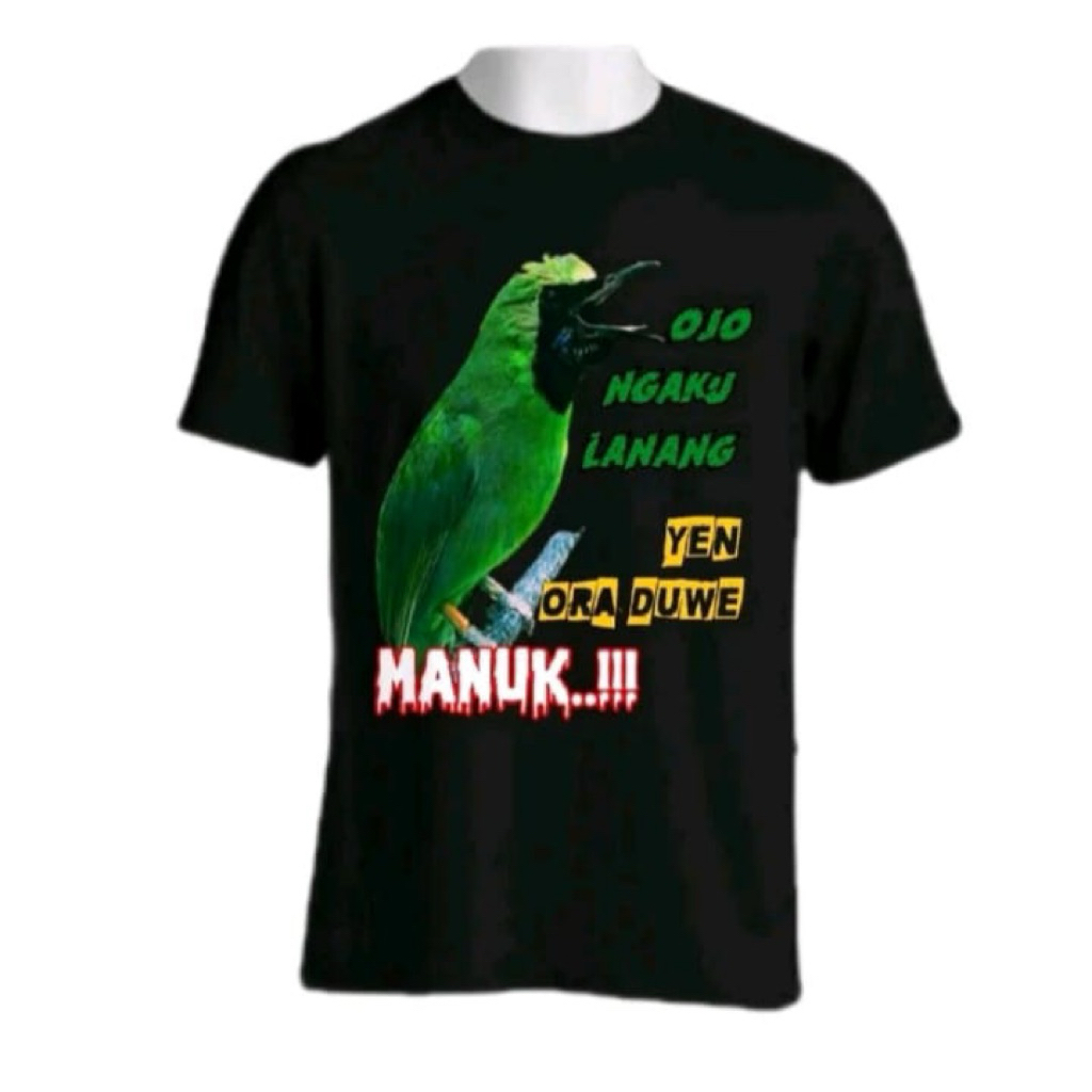 Kaos sablon ojo ngaku lanang yen ora due manuk t-shirt distro unisex bahan adem