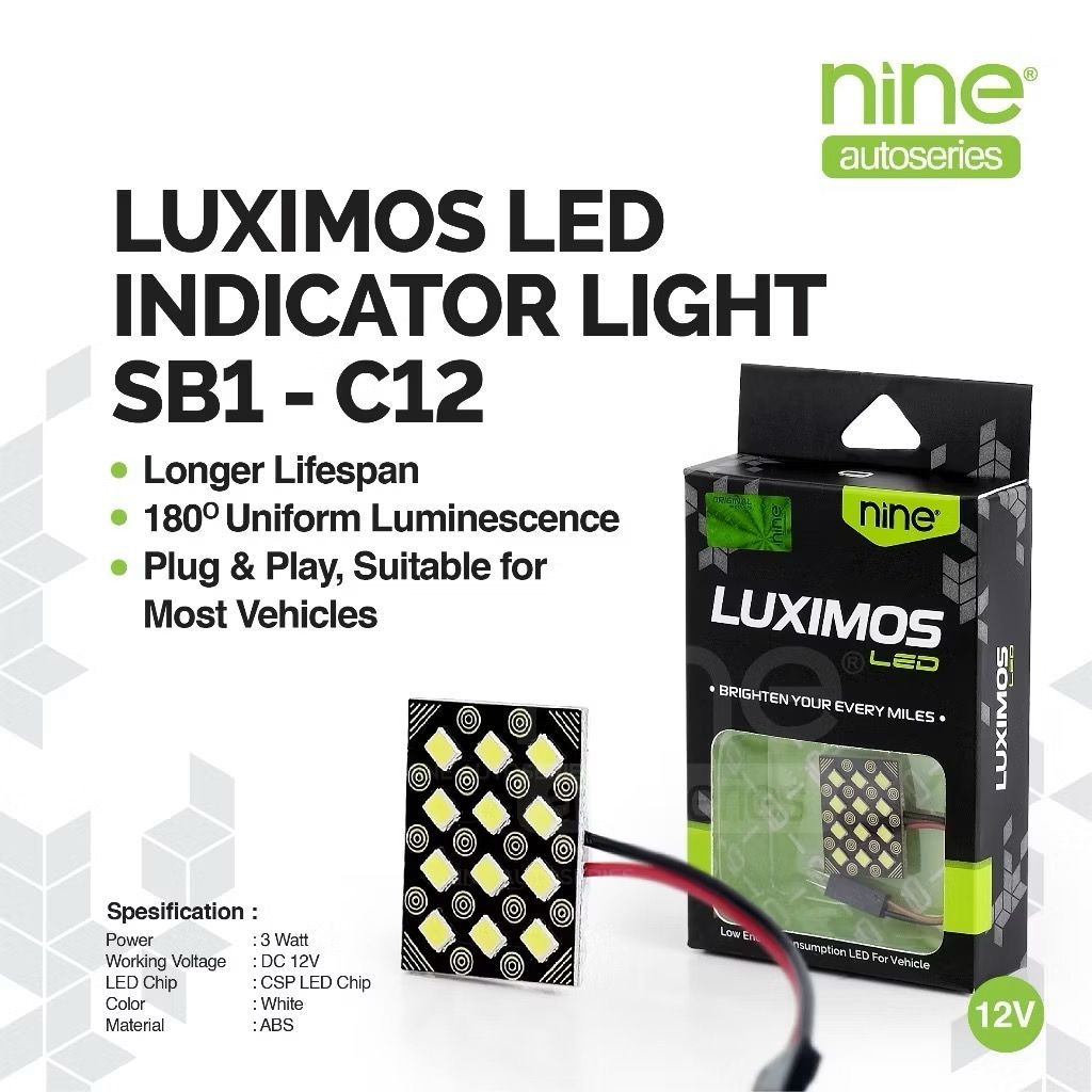 LUXIMOS Lampu Kabin Mobil Universal Plasma Plafon Putih Terang T10 Tube SB1 C24