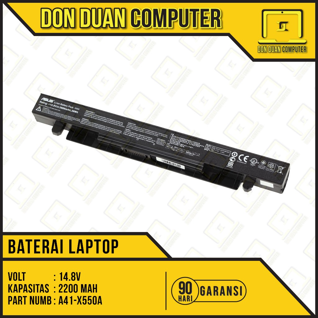Baterai Batre Laptop Asus Vivobook A450 A550 X450 X550 X452 Series (A41-X550A / A41-X550E)