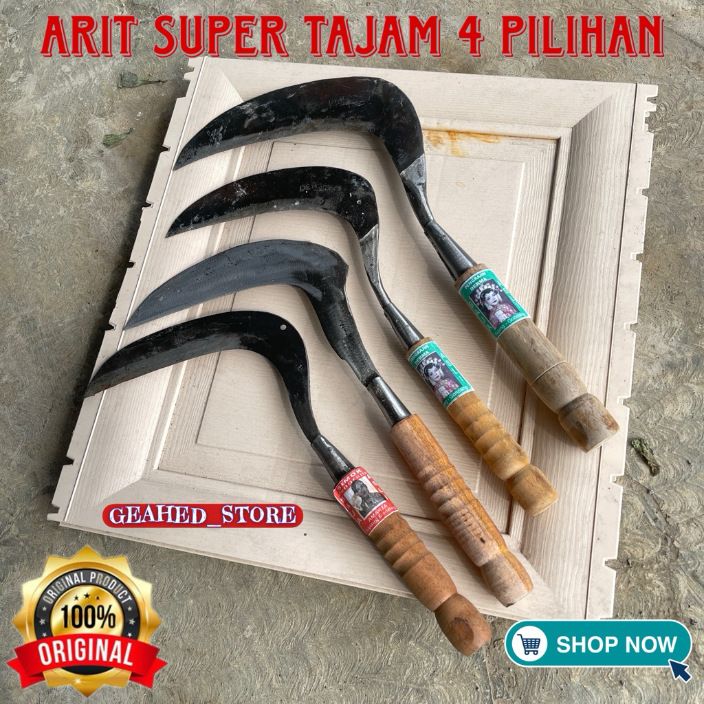 Arit Baja Sabit Besar Pemotong Rumput Sabit Super Tajam Multifungsi Arit Pemotong Padi Bonsai Arit S