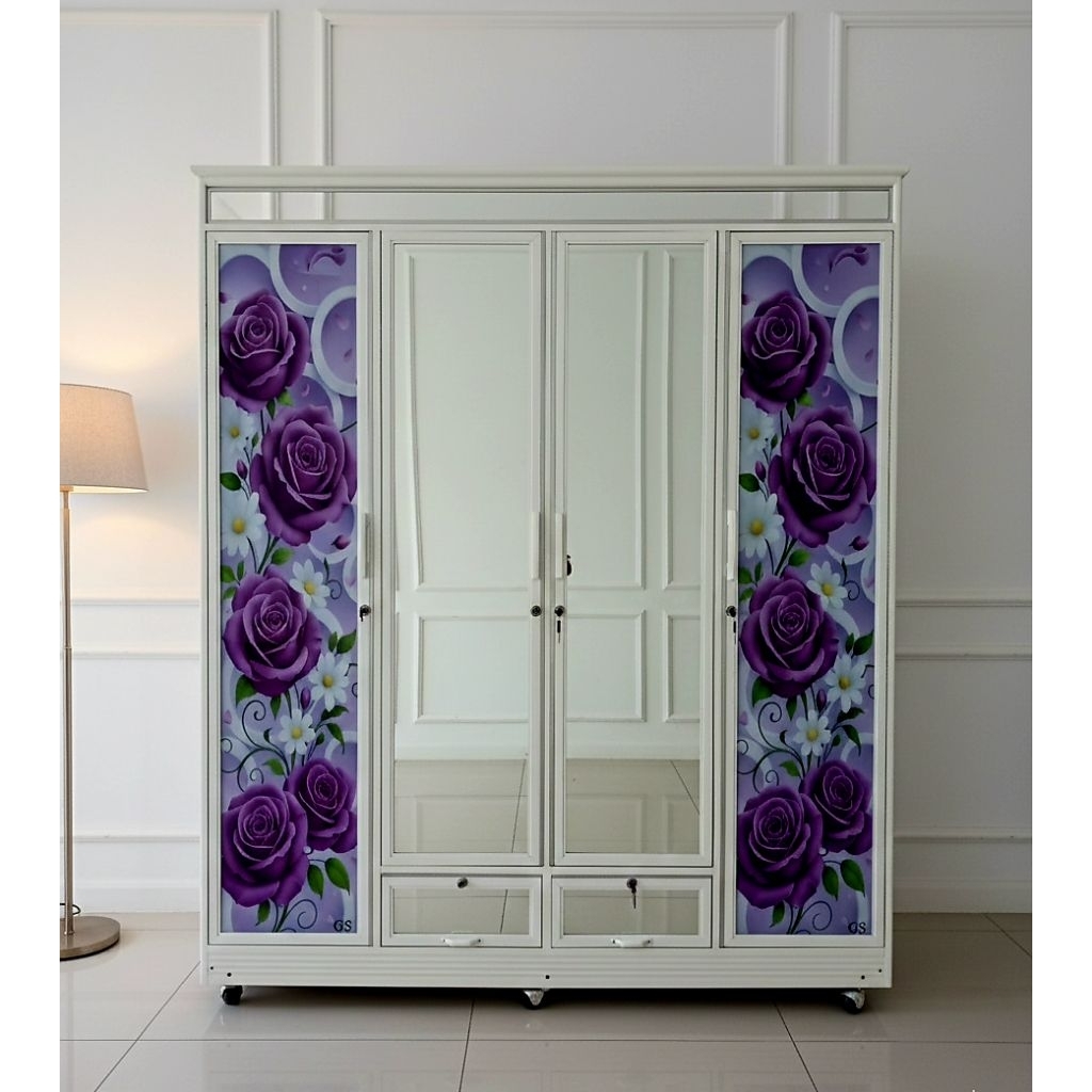Lemari pakaian aluminium 4 pintu