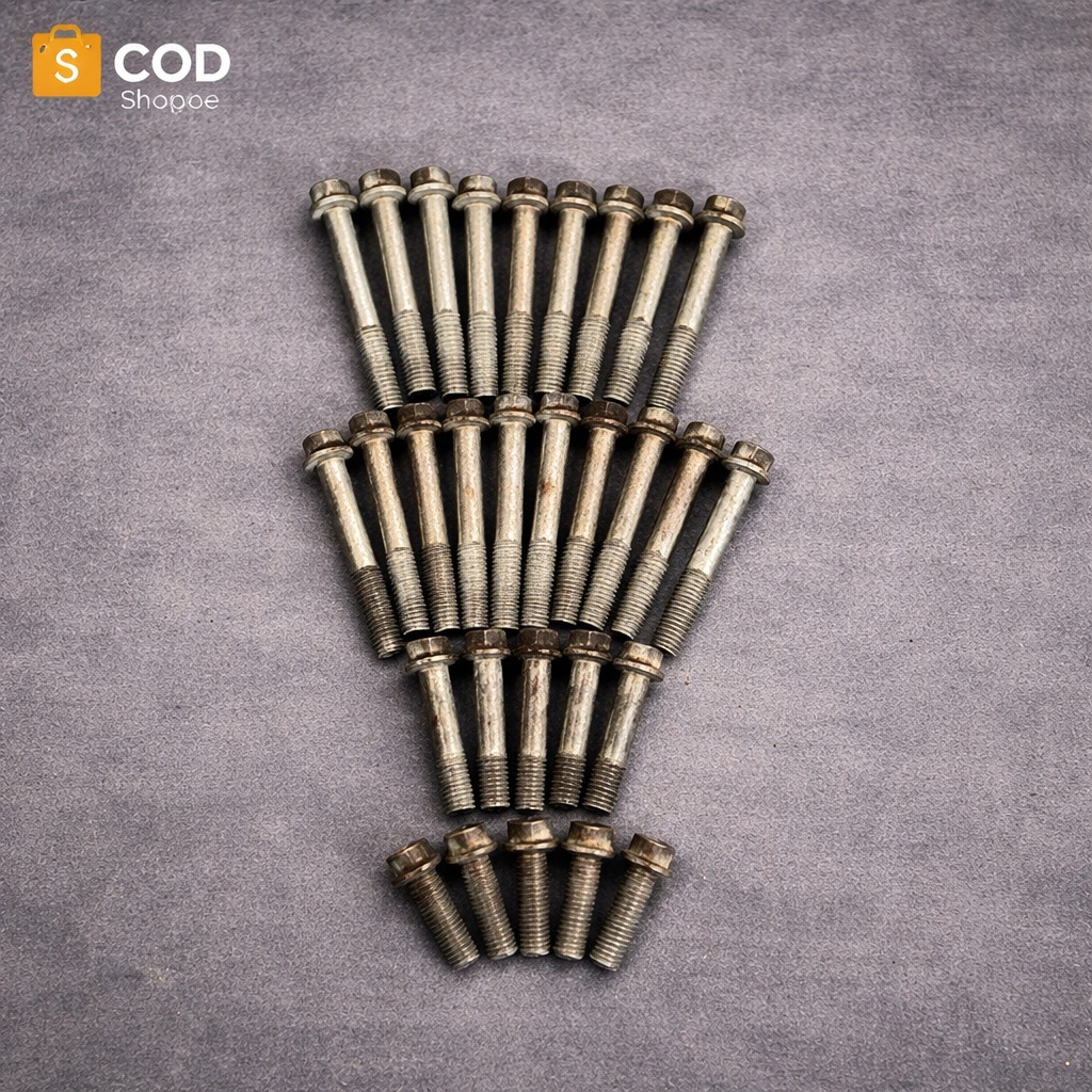 Baut Mesin KLX Original Kawasaki Ori Copotan – Set Baut Crankcase Lengkap