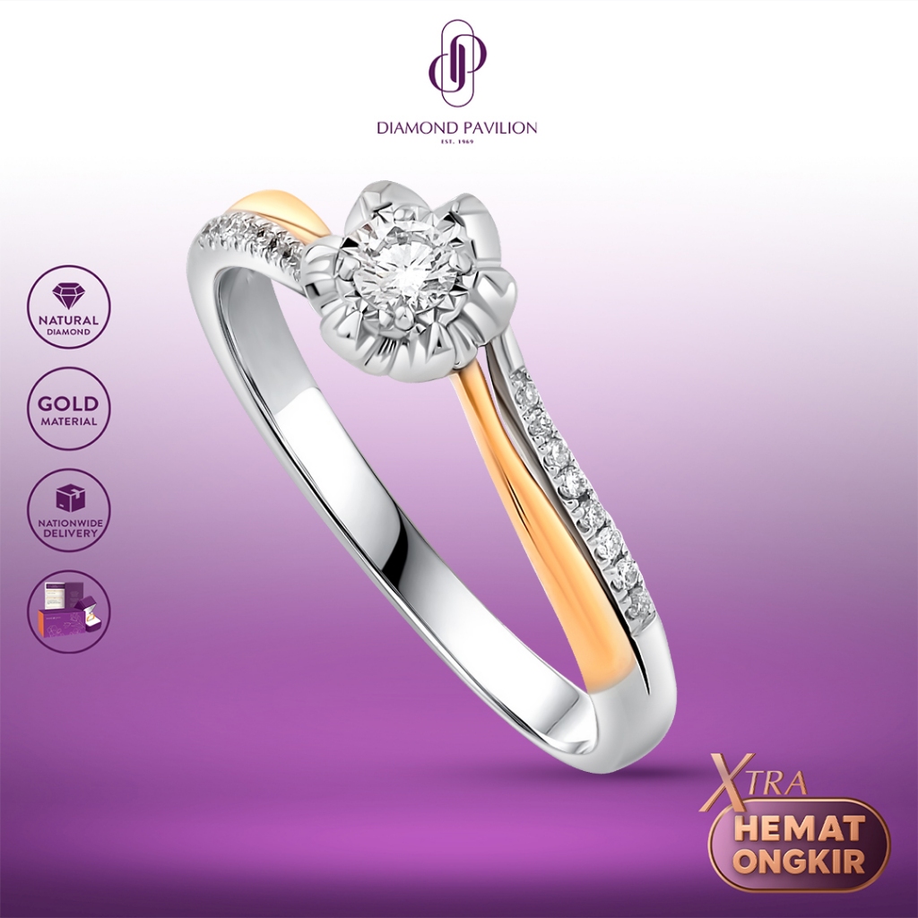 Diamond Pavilion Cincin Emas Batu Berlian Ehimay Ring