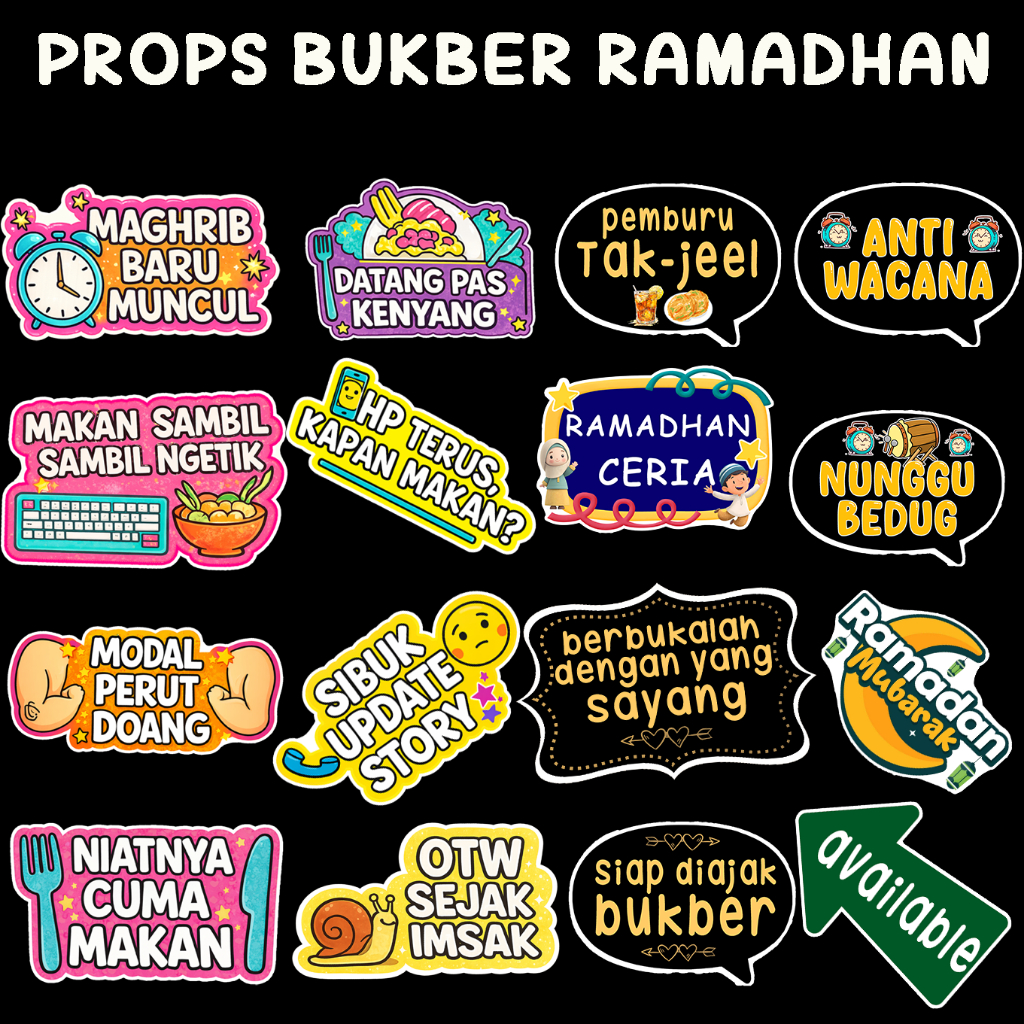 Props Photobooth Bukber Ramadhan / Props Lebaran / Props Ramadhan