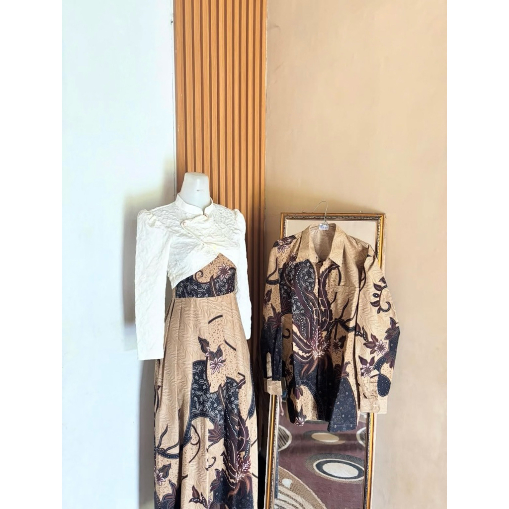 Gamis batik rompi couple