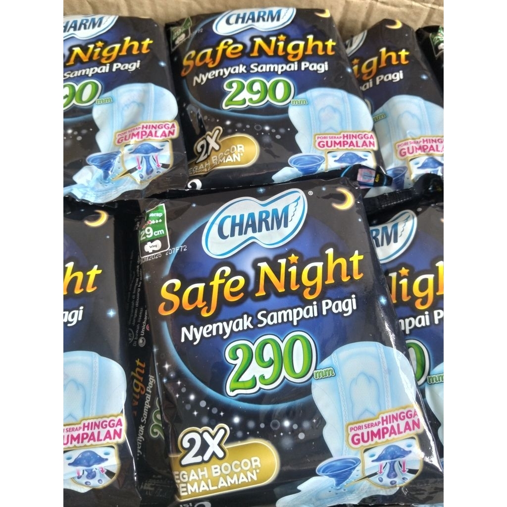 [Renceng]Charm Safe Night wing 29cm pembalut rencengan 2pads