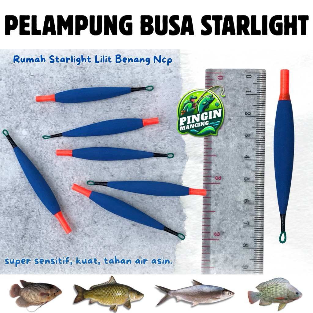 Pelampung Pancing Busa Starlight Fosfor Super Sensitif Ikan Mas Nila Gurami Bandeng Patin Bawal Lele