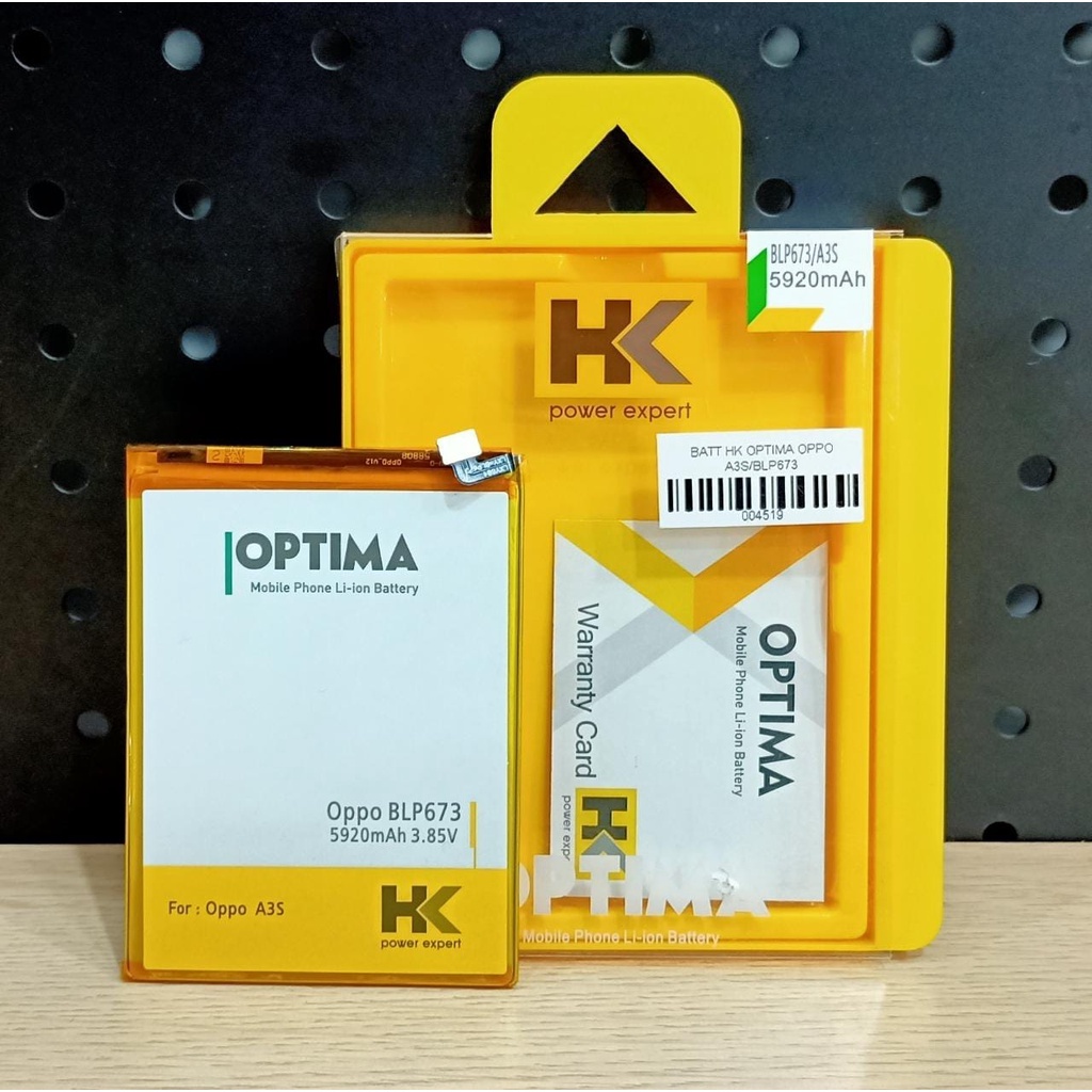 HK OPTIMA Baterai Oppo A3S/BLP673,F3/F5/A77/BLP631,NEO 10/A39BLP619,NEO 5 A31T/R1201/BLP593