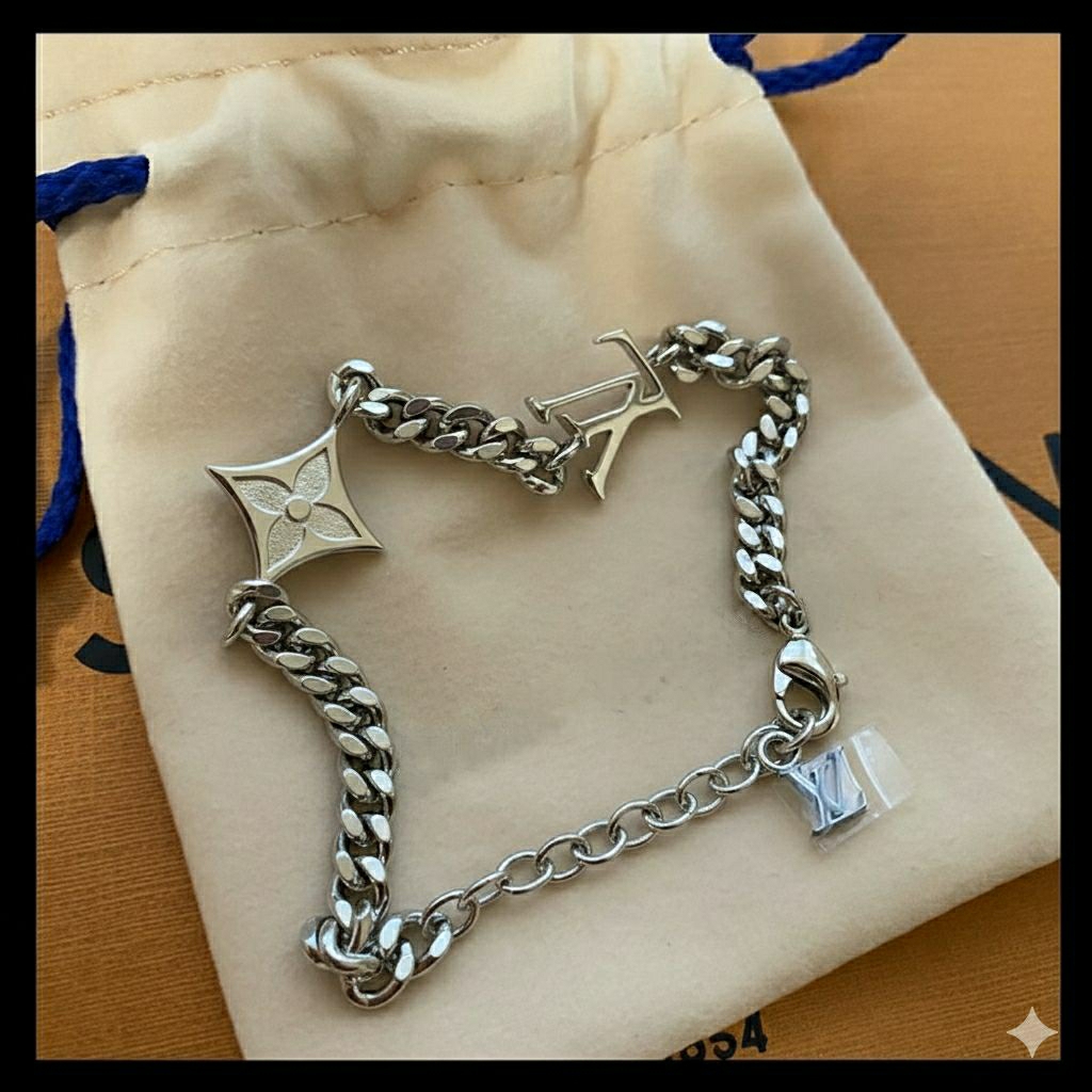 Gelang Lvi Rantai Pria Gelang Pria Perak Silver Gelang Mewah Gelang Cowok Keren Terbaru Gelang Titan