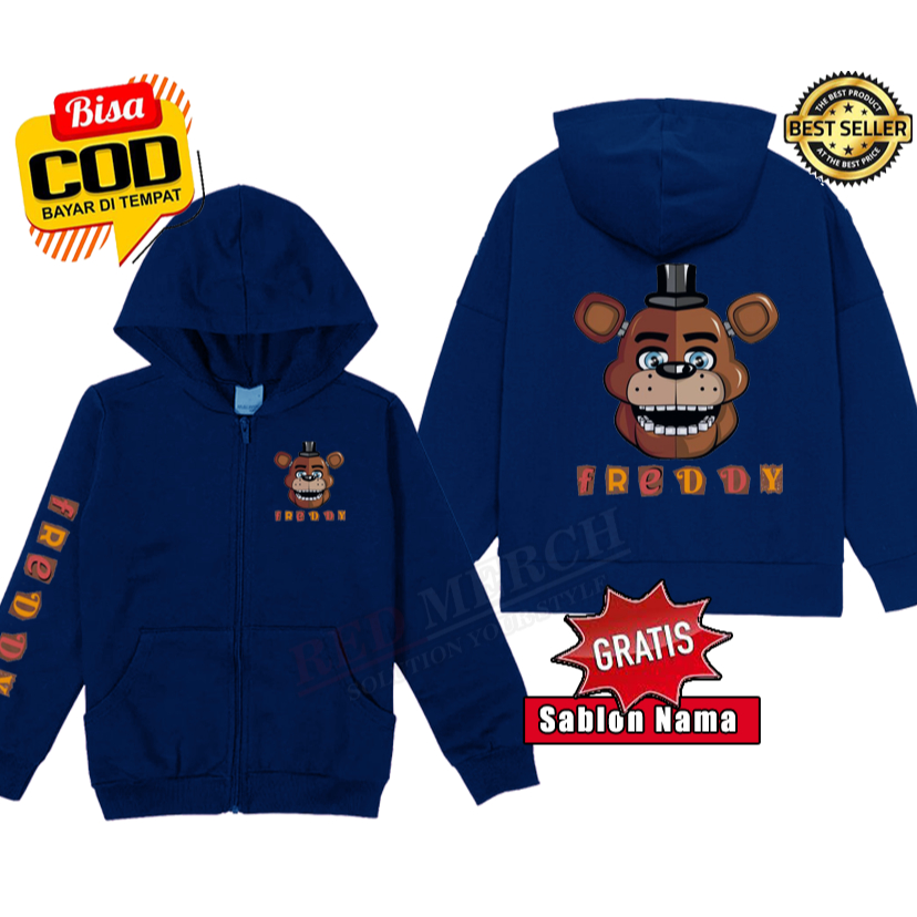 Jaket Hoodie zipper anak Freddy's FNAF