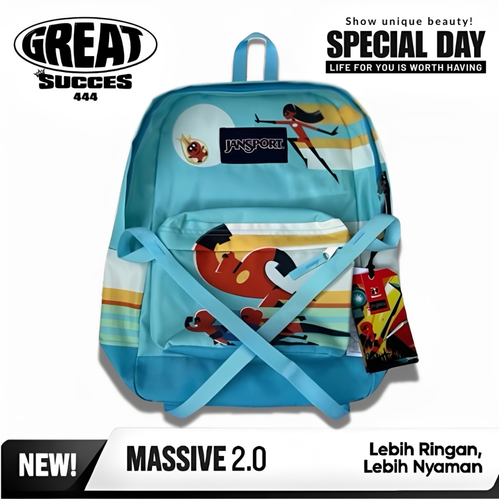 GREATSUCCES - TAS JANSPORT DISNEY INCREDIBLE2 TOSCA ORIGINAL - TAS JANSPORT FULL TAG - TAS JS INCRED