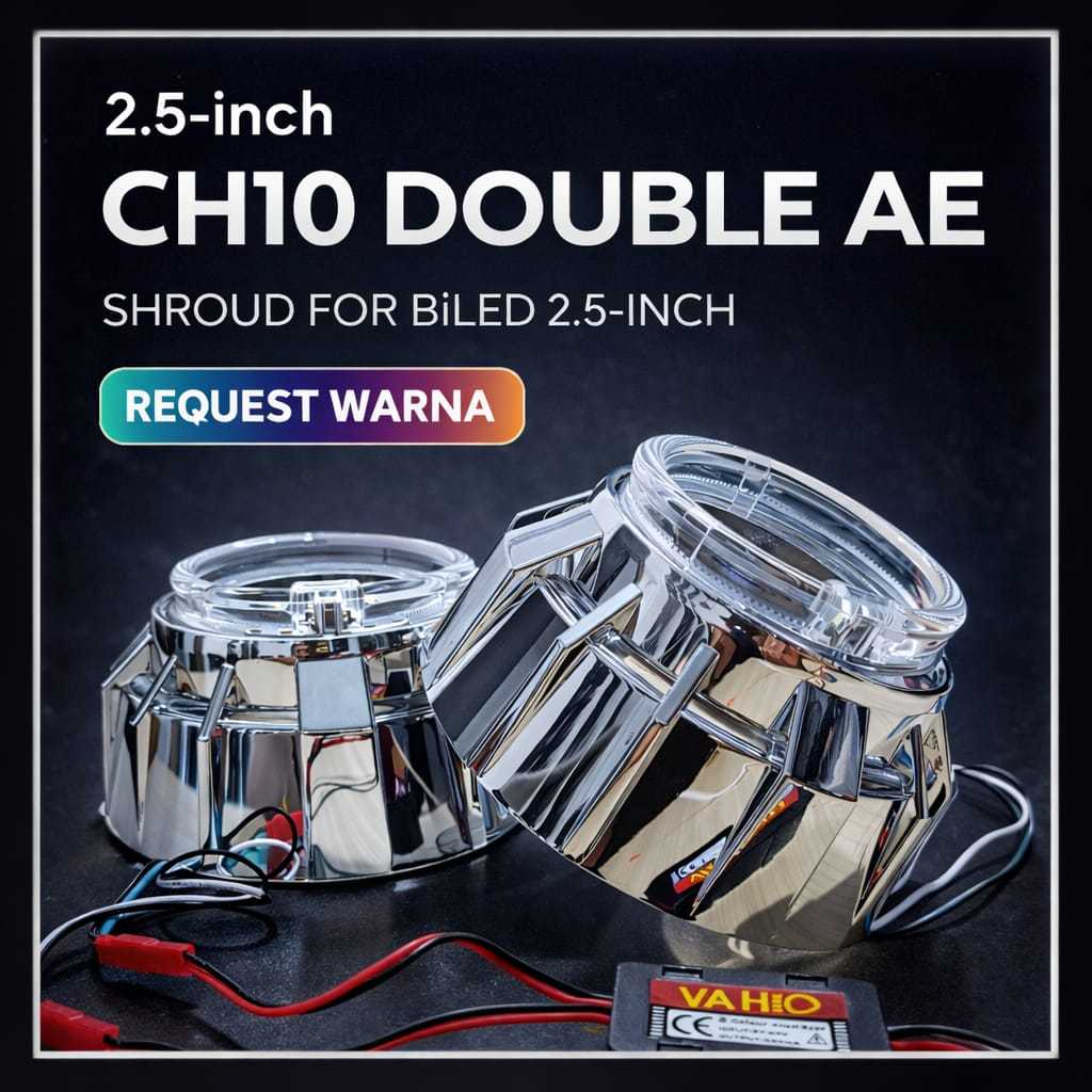 Shroud LED Crystal Halos 2,5 inch Model Ch 10 Doubel Angel eyes | Cassing Cover Bi-led 2,5 inch Doub