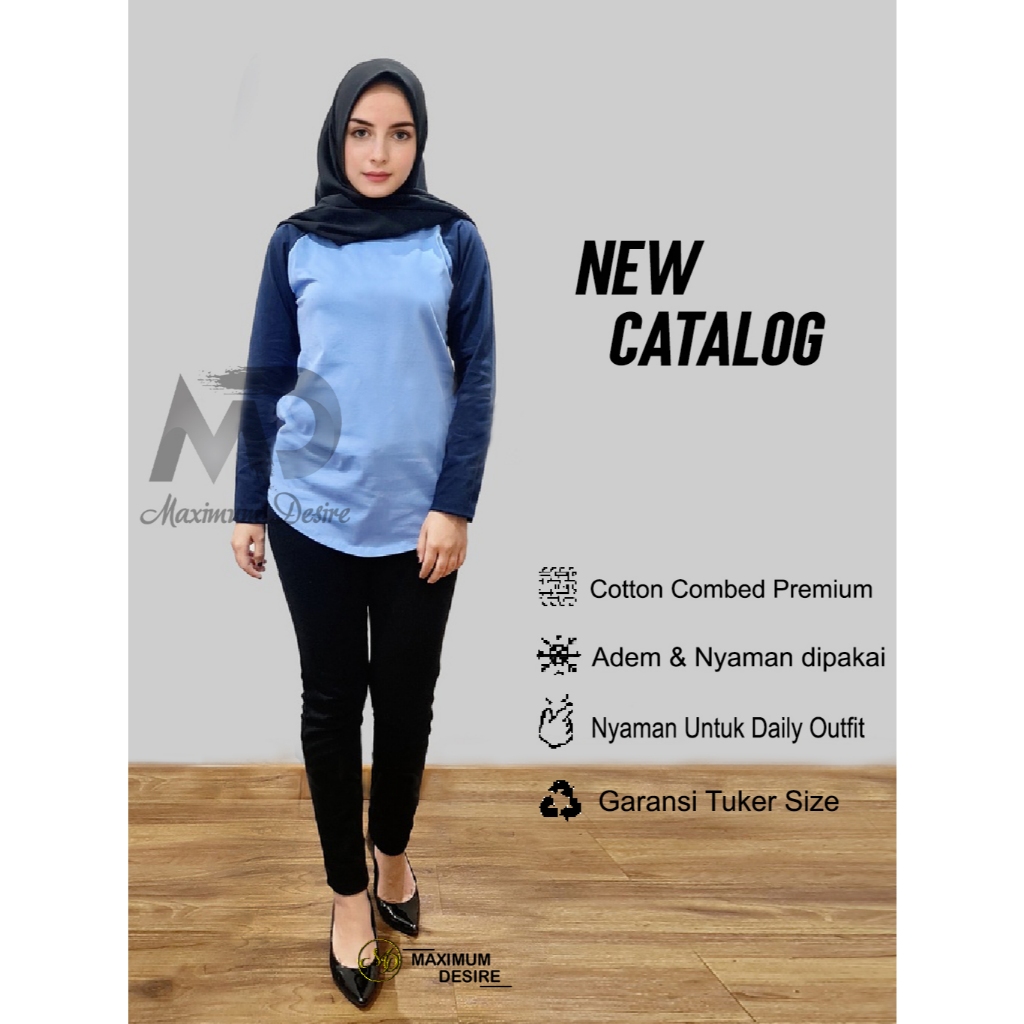 New Raglan Kaos Wanita Tangan Panjang|Atasan VIral|Kaos Wanita Oval|Kaos Reglan wanita