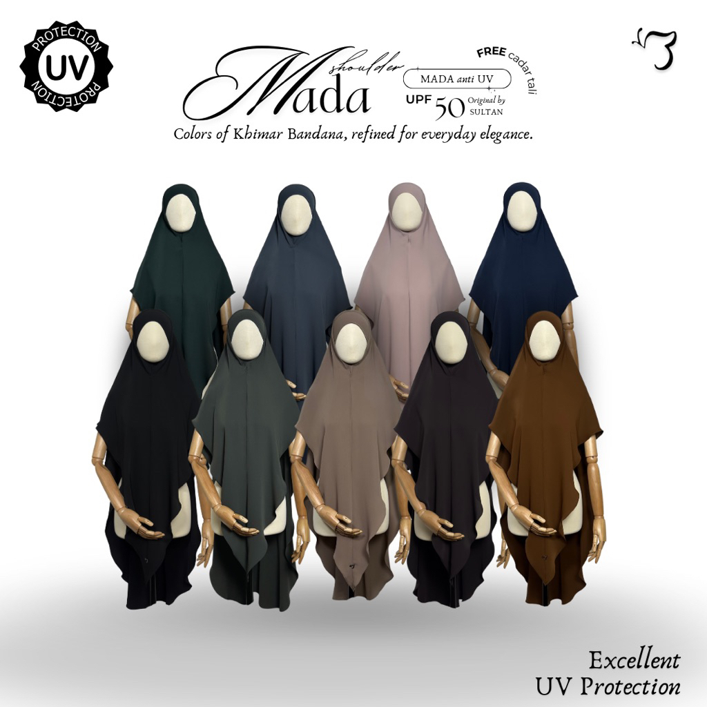Bonavista - Khiban Mada SHOULDER (CEK DESKRIPSI) Khimar bandana anti uv Khiban mada anti uv by sulta
