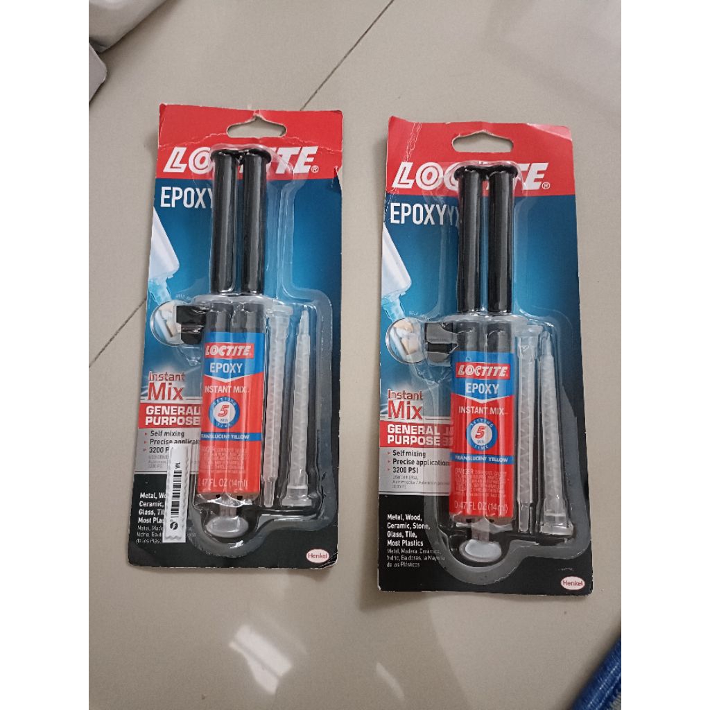 Lem  resin epoxy loctite suntik 14 ml instan mix 5 original